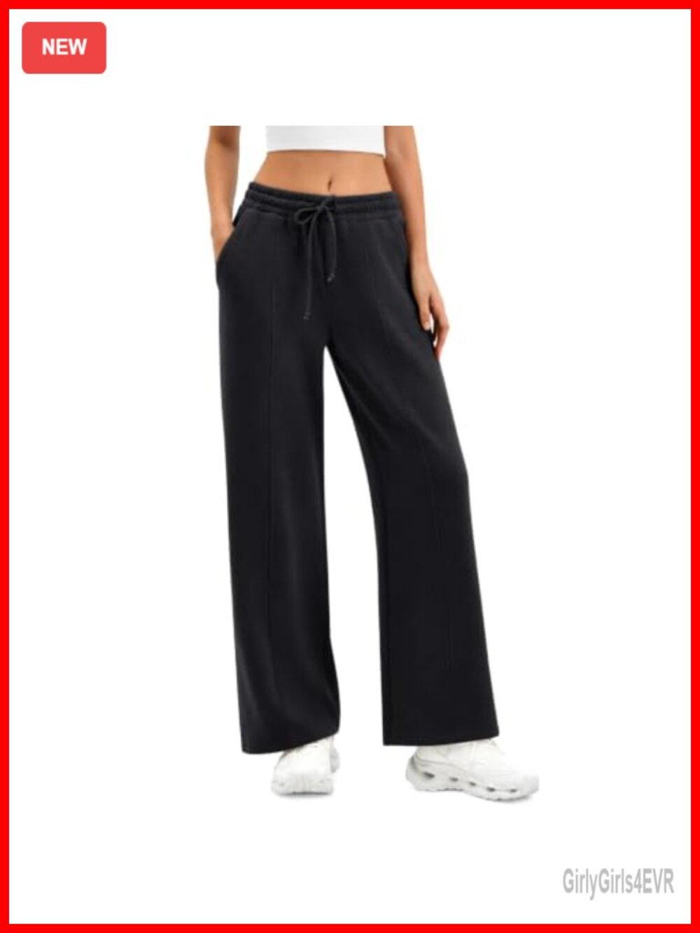 Womens Wide Leg Sweatpants High Waisted Lounge Pants Drawstring Pockets